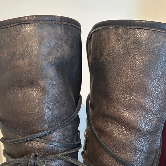 Freebird Diamond Black multi Lace-Up Leather Boots - Picture 7 of 11